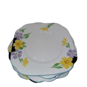 VintageRoslyn hand painted dessert plates. Made in England ,Set of 6